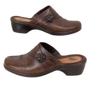 Earth Origins Shoes Women 9 Brown Dream 2010F Slip-on Leather Mule Clog